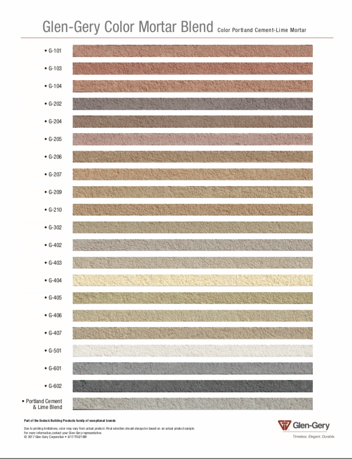 Colored Mortar Chart: A Visual Reference of Charts | Chart Master